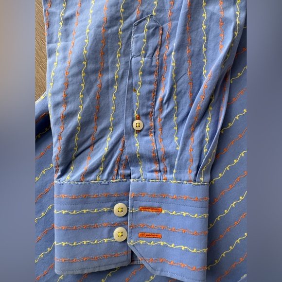 Robert Graham Mens Button Up Sz M Contrast Cuff Long Sleeve Collared‎ - Picture 6 of 12